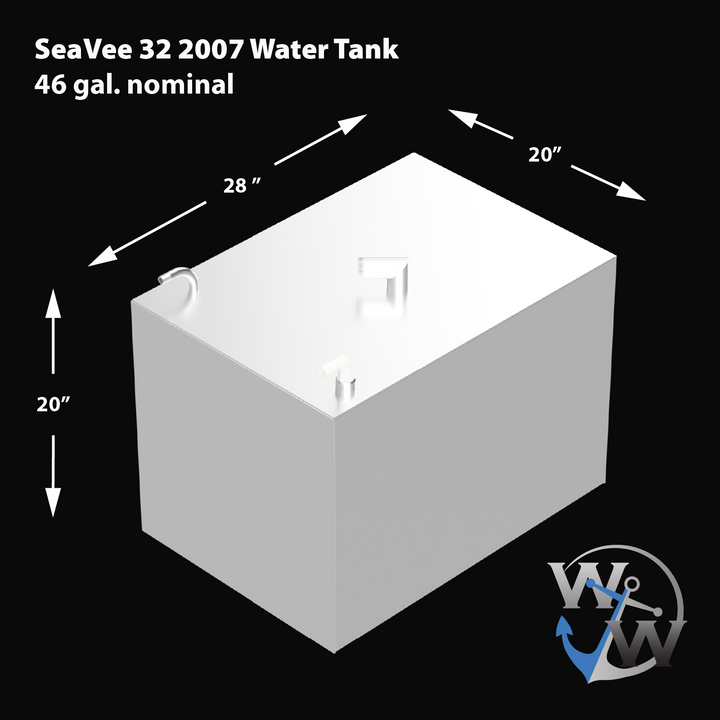 SeaVee 32'  2007 3-Tank Combo 2 x 168 gal. net Saddle Tanks & a 46 gal. net Water Tank OEM Replacement Fuel & Water Tank Kit