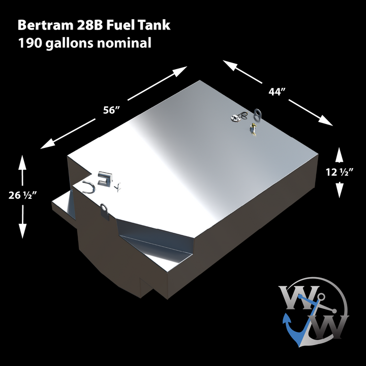 Betram 28B OEM Replacement Fuel Tank (190 gal. nom.)