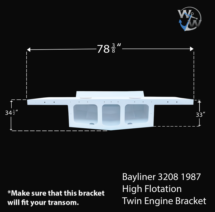 Bayliner 3208 1987 High Flotation Twin Engine Bracket