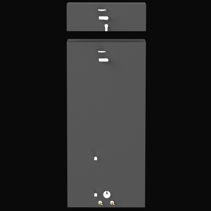 Intended for a Combo Concept Marine 21' 1990 Fuel-Water Tank, model QBD91_3. This type of unit would typically be a custom-designed tank, likely made of marine-grade aluminum, featuring separate compartments and distinct fittings for holding both fuel and fresh water. (Note: The image previously associated with this item was completely black and did not display the actual tank system.)