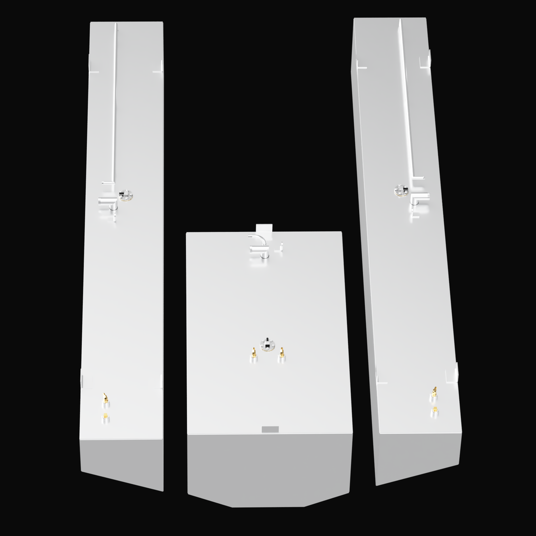 Combo Fuel Tank" system designed for a Contender 30T boat, featuring a total capacity of 258 gallons. This fuel system would typically be custom-fabricated from high-quality, marine-grade aluminum. It might consist of a single large, specially shaped tank or an integrated set of multiple tanks, engineered to maximize fuel storage and precisely fit the specific hull design of the Contender 30T.