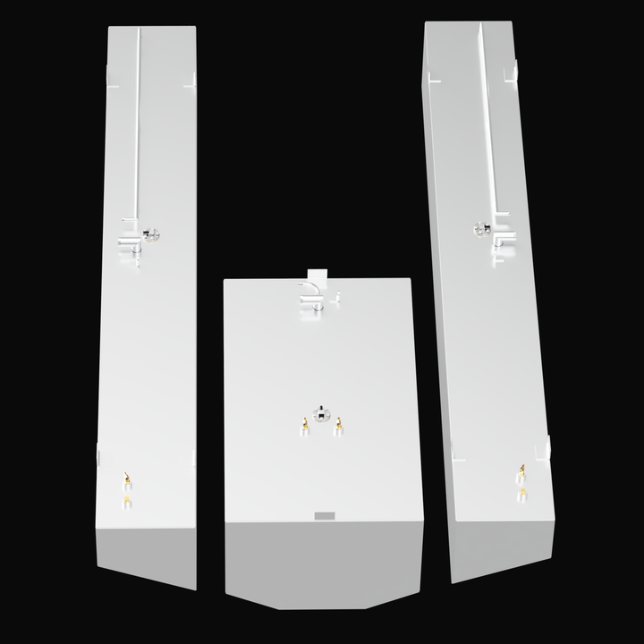 Combo Fuel Tank" system designed for a Contender 30T boat, featuring a total capacity of 258 gallons. This fuel system would typically be custom-fabricated from high-quality, marine-grade aluminum. It might consist of a single large, specially shaped tank or an integrated set of multiple tanks, engineered to maximize fuel storage and precisely fit the specific hull design of the Contender 30T.