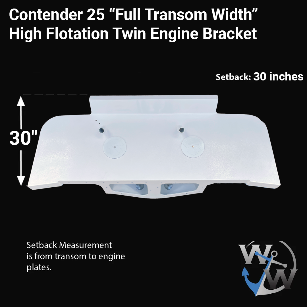 Contender 25 High Flotation Twin Engine Bracket "Full Transom Width"