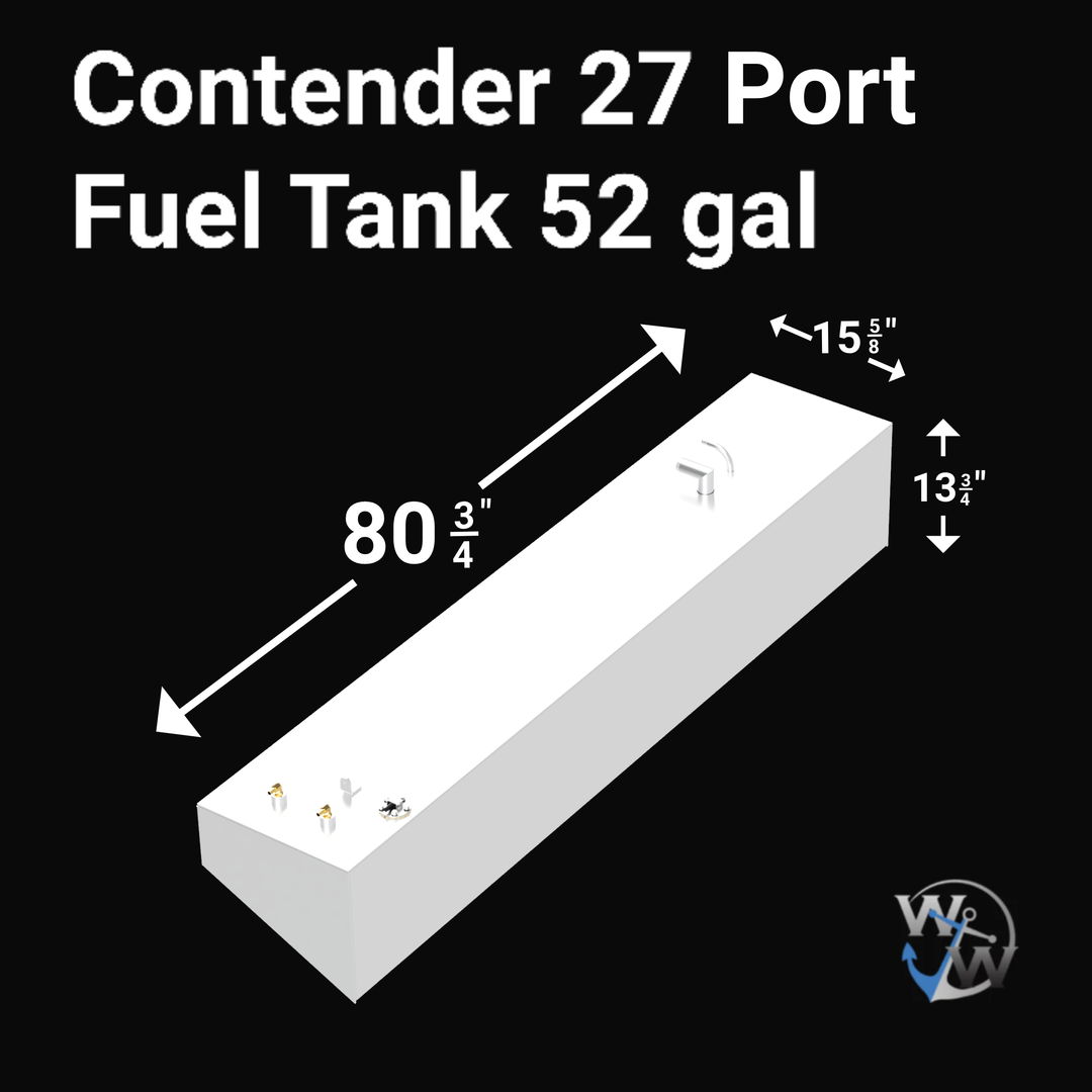 Contender 27 Auxiliary Fuel Tank with a capacity, designed for extended range and optimal performance