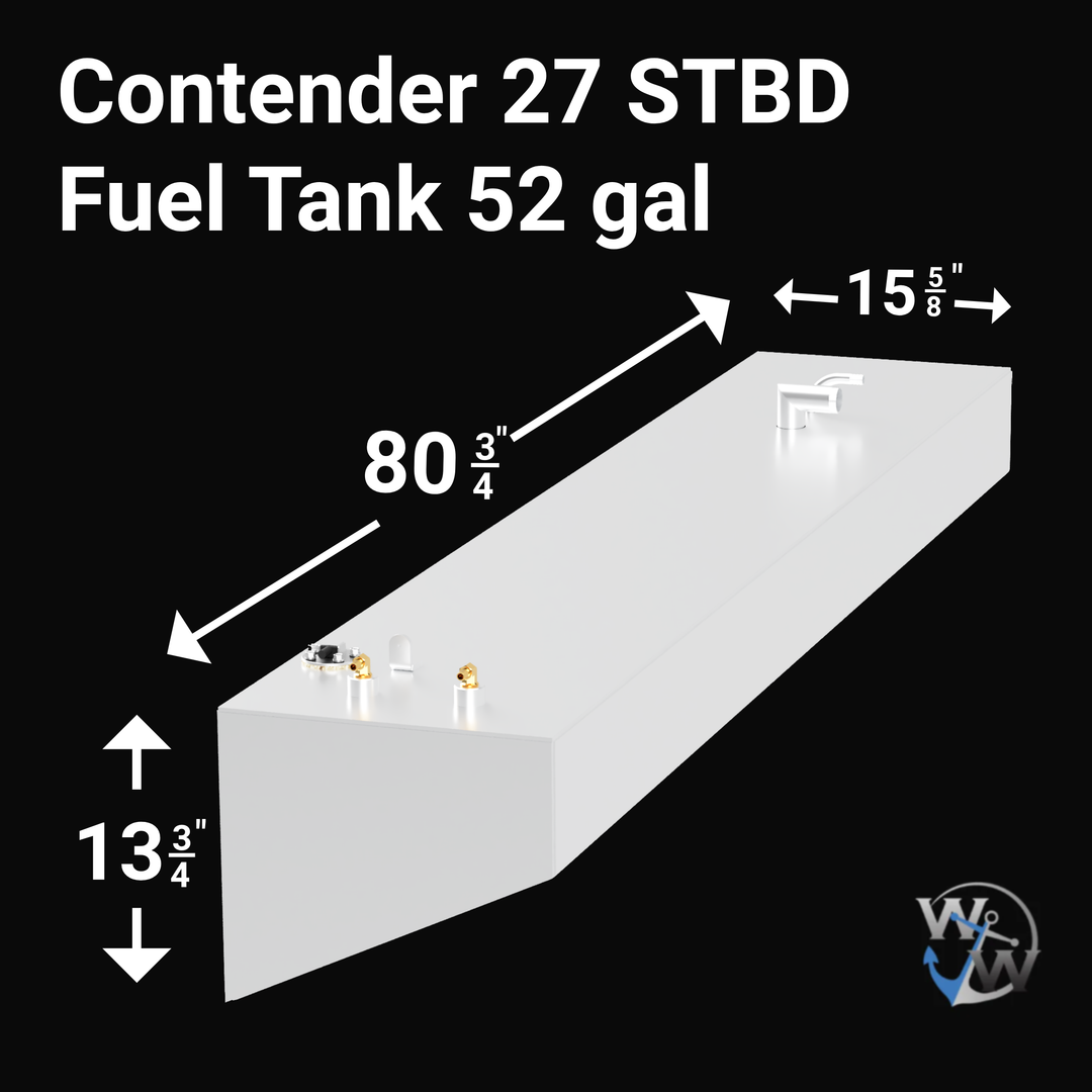 Contender 27 Auxiliary Fuel Tank with a capacity, designed for extended range and optimal performance