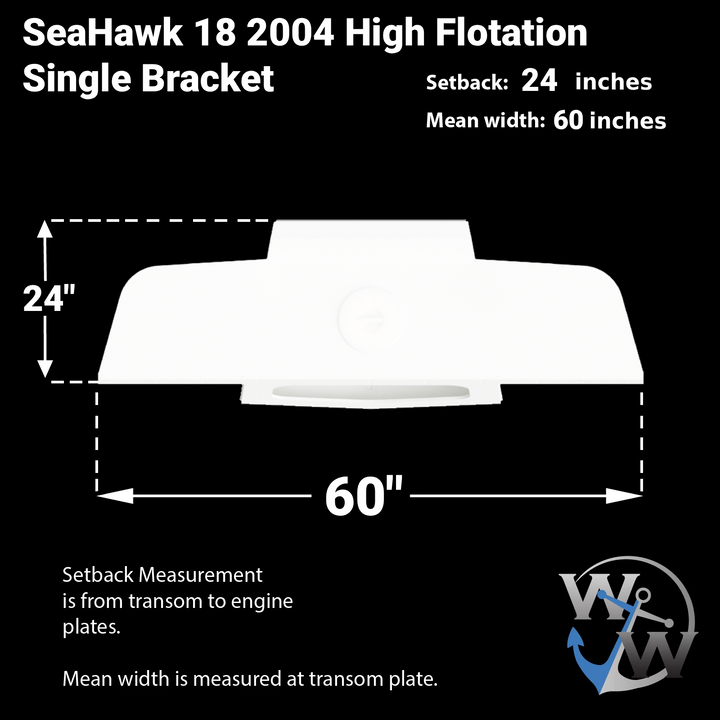 Sea Hawk 18 2004 High Flotation Single Engine Bracket