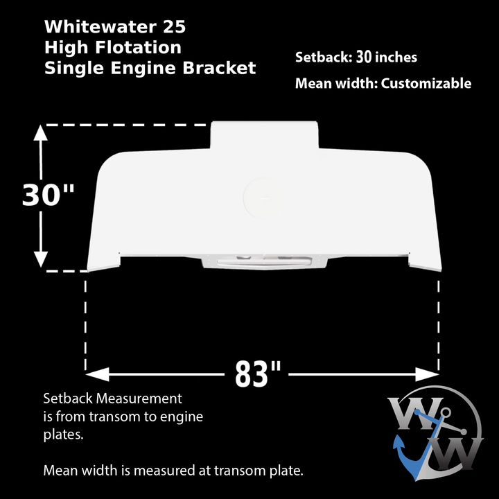 Whitewater 25' High Flotation Single Engine Bracket
