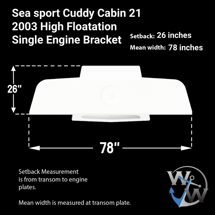 Sea sport Cuddy Cabin 21  2003 High Floatation Single Engine Bracket