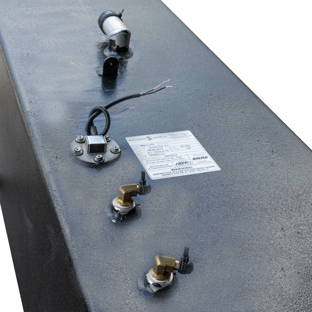 Contender 31' OEM Replacement 3 Fuel Tank Combo Kit #1 - 1 Large Belly (128 gal.) & 2 Standard Saddle Tanks (85 gal.) & 1 Water Tank (21.26 gal.) - Welding World, Inc.
