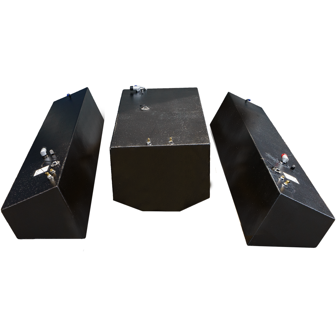 Contender 31' OEM Replacement 3 Fuel Tank Combo Kit #1 - 1 Large Belly (128 gal.) & 2 Standard Saddle Tanks (85 gal.) & 1 Water Tank (21.26 gal.) - Welding World, Inc.