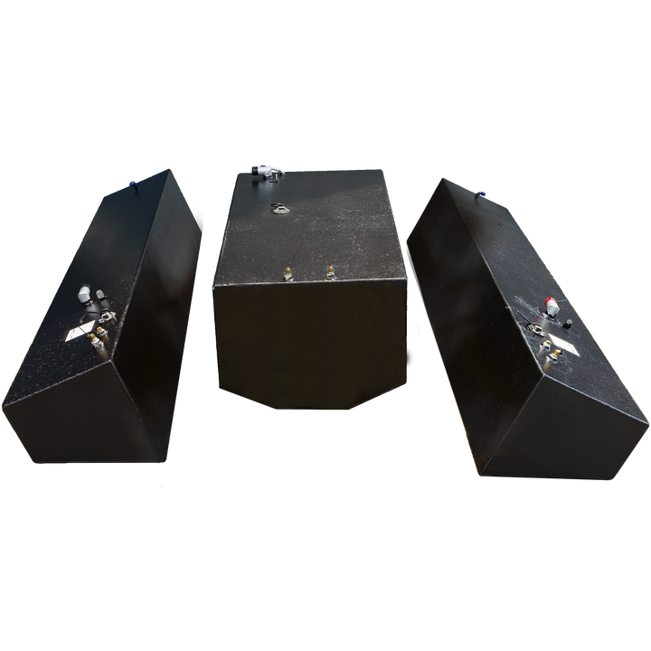 Contender 31' OEM Replacement 3 Fuel Tank Combo Kit #1 - 1 Large Belly (128 gal.) & 2 Standard Saddle Tanks (85 gal.) & 1 Water Tank (21.26 gal.) - Welding World, Inc.