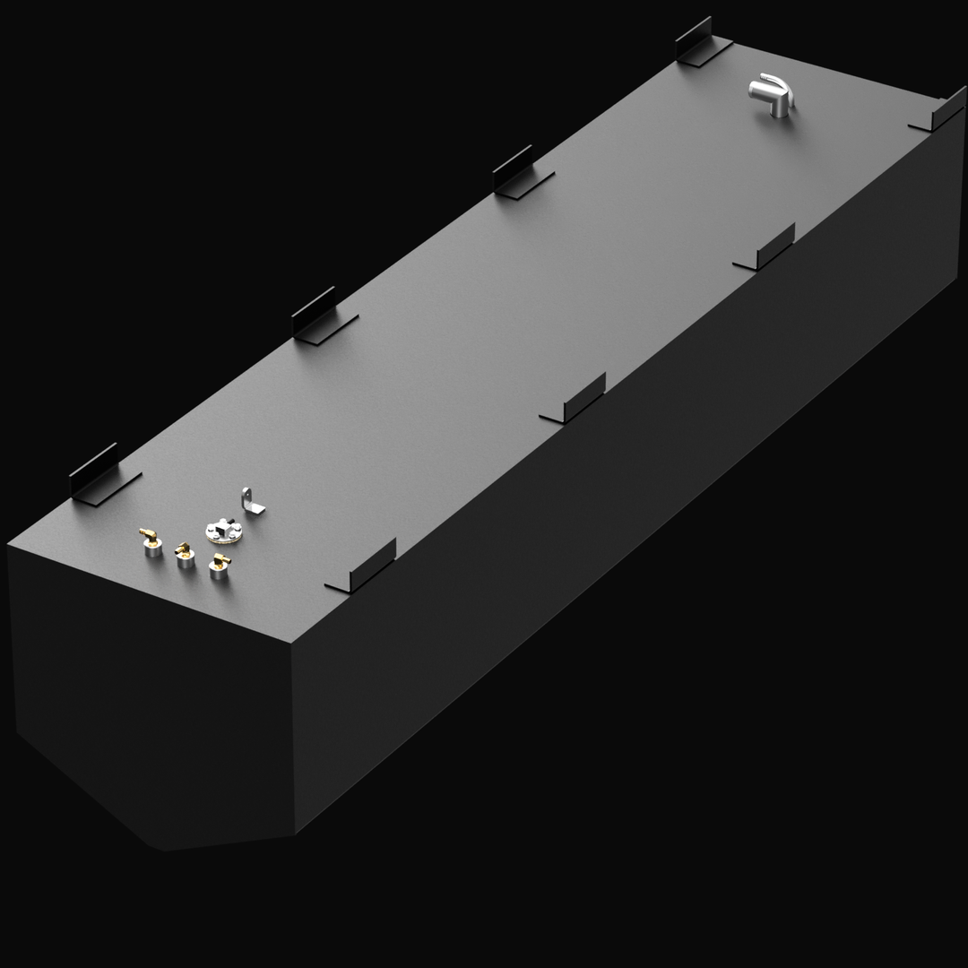 Intended for a 229-gallon fuel tank designed for a 1990 Donzi F33 boat. These large-capacity marine fuel tanks are typically custom-fabricated from marine-grade aluminum (such as 5052 alloy) to fit the specific hull design and are equipped with standard fittings for fuel fill, vent, engine supply, and level monitoring. (Note: The image provided for this item was entirely black and did not display any visual details of the fuel tank.)
