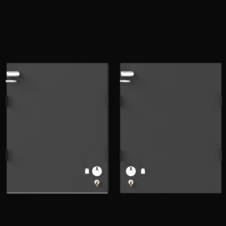 Two black rectangular fuel tanks labeled for a Formula 27 PC 2007, positioned side by side. Each tank has fittings and connectors on the top surface, with dimensions of 28 inches in width, 36 inches in length, and 18 inches in height. The tanks are set against a black background