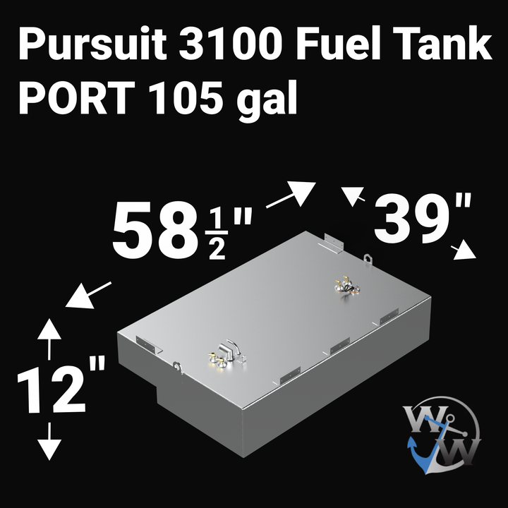 Pursuit 3100 Fuel Tank (Diesel/Gasoline) (PORT/STBD) 105 gal ea. Saddle Tanks | 1998-2004 OEM Replacement