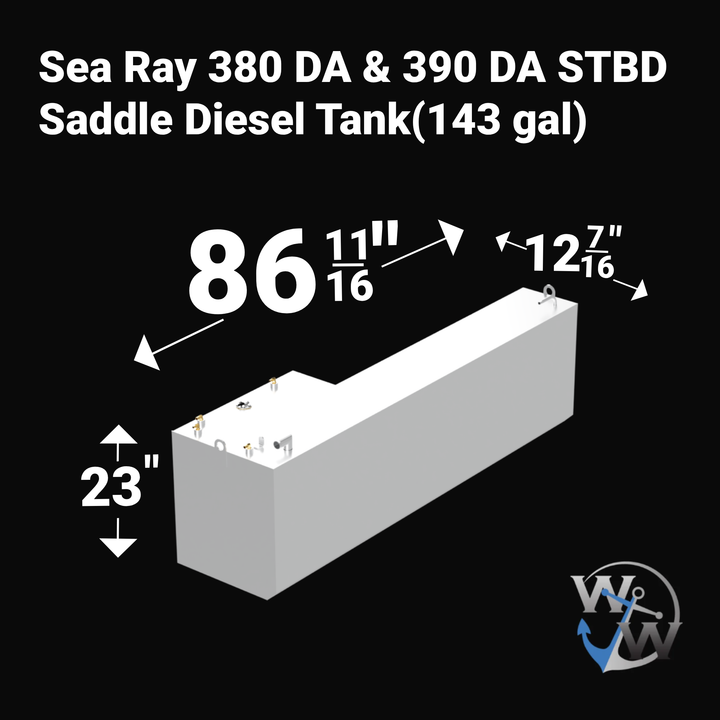 Sea Ray 380 DA & 390 DA Saddle Diesel Tank (143 gallon each) | oem replacement