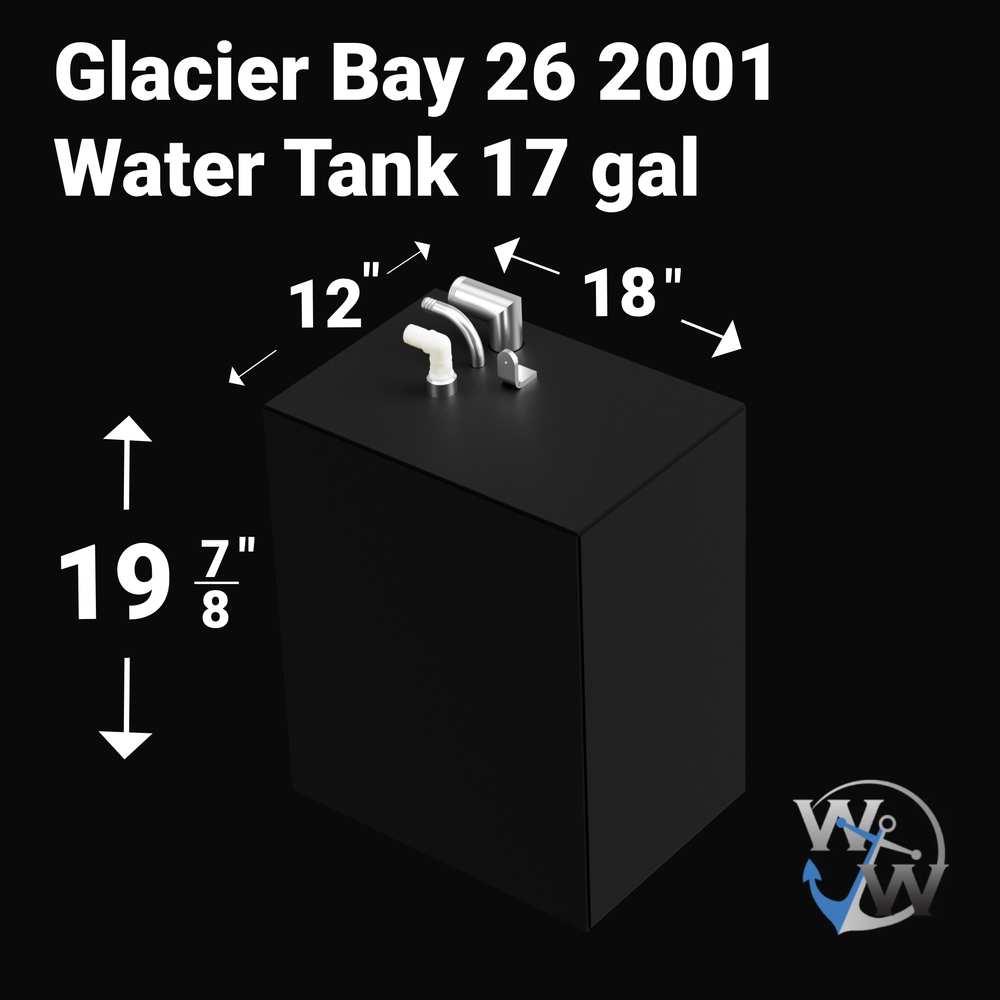 Glacier Bay 26 2001 combo tank with 183-gallon capacity for fuel and water storage, designed for marine use