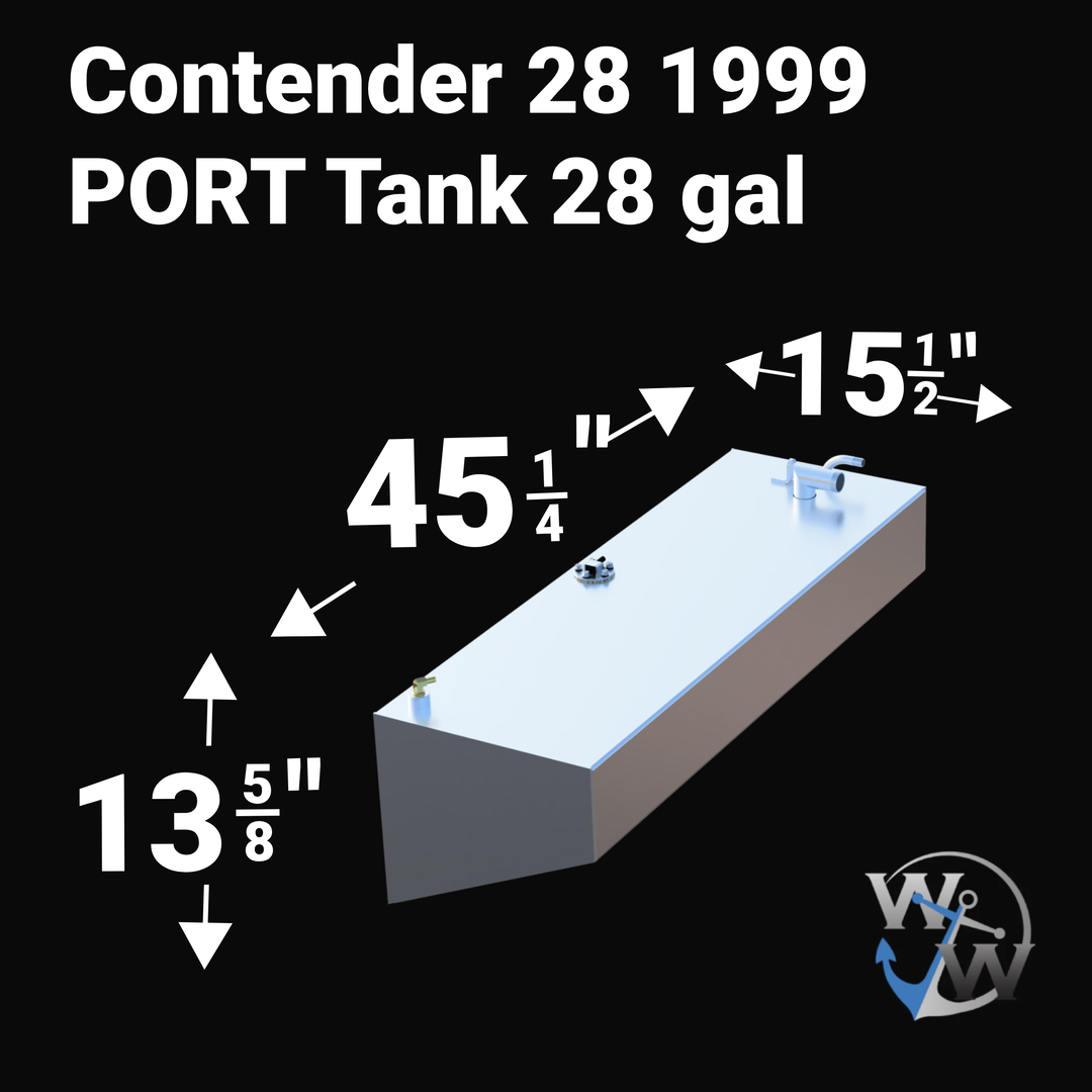 Contender 28 Fuel Tank Center (172 gal) Water (19 gal) PORT/STBD ( 28 gal ea.) | 1999 OEM Replacement