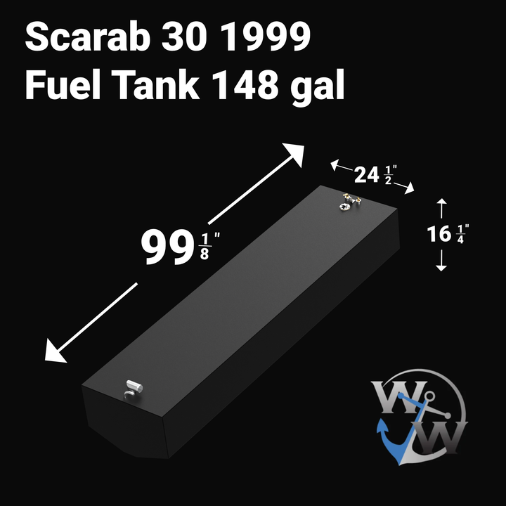 Scarab 30 1999 fuel tank with 148-gallon capacity, built for reliable marine fuel storage