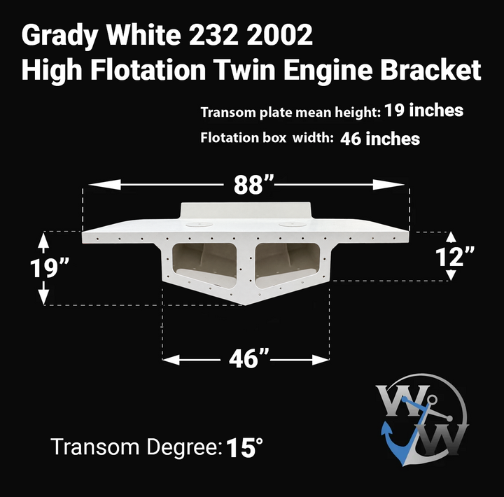 Grady White 232 2002 High Flotation Twin Engine Bracket