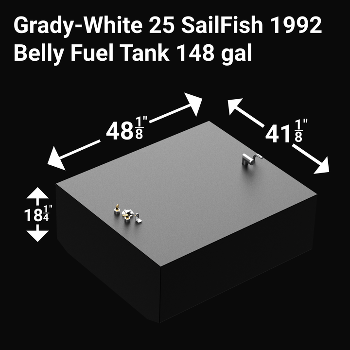 Grady-White 25' Sailfish 1992 belly fuel tank with a net capacity of 148 gallons, built for reliable marine performance