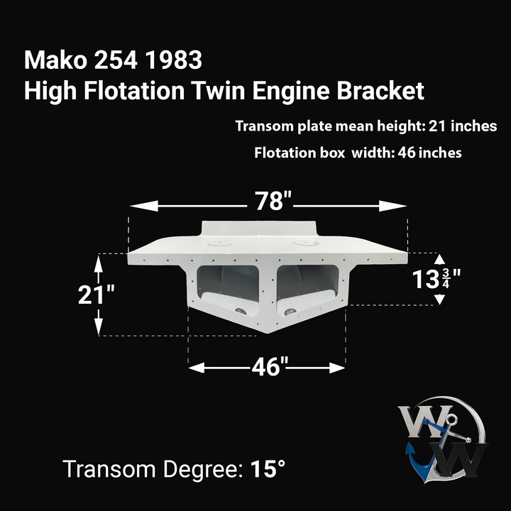 Mako 254 (1983) High Flotation Twin Engine Bracket