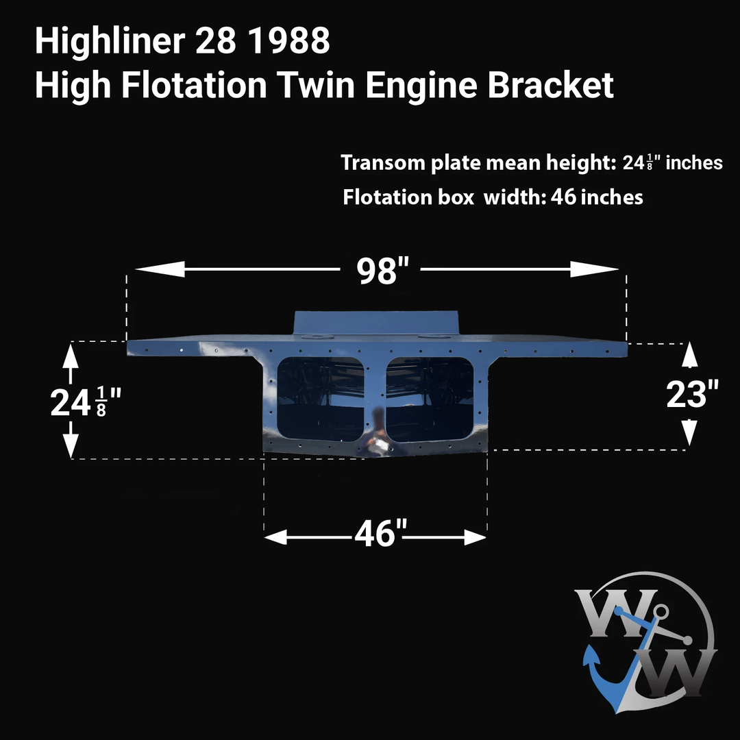 Highliner 28 (1988) High Flotation Twin Engine Bracket