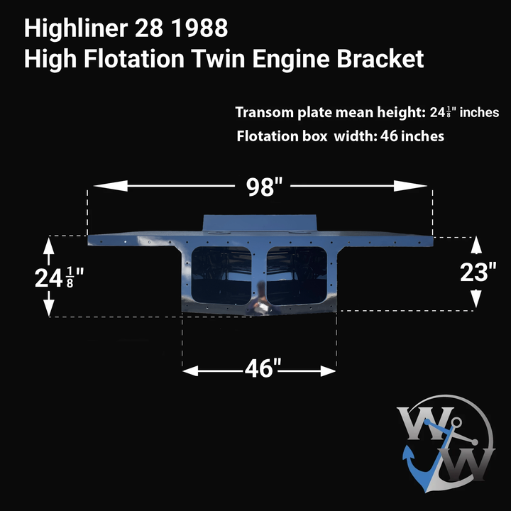 Highliner 28 (1988) High Flotation Twin Engine Bracket