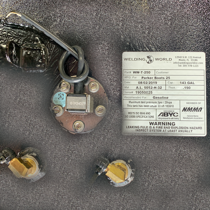 Parker 25 1997 & up - 143 gal. OEM replacement belly fuel tank - Welding World, Inc.