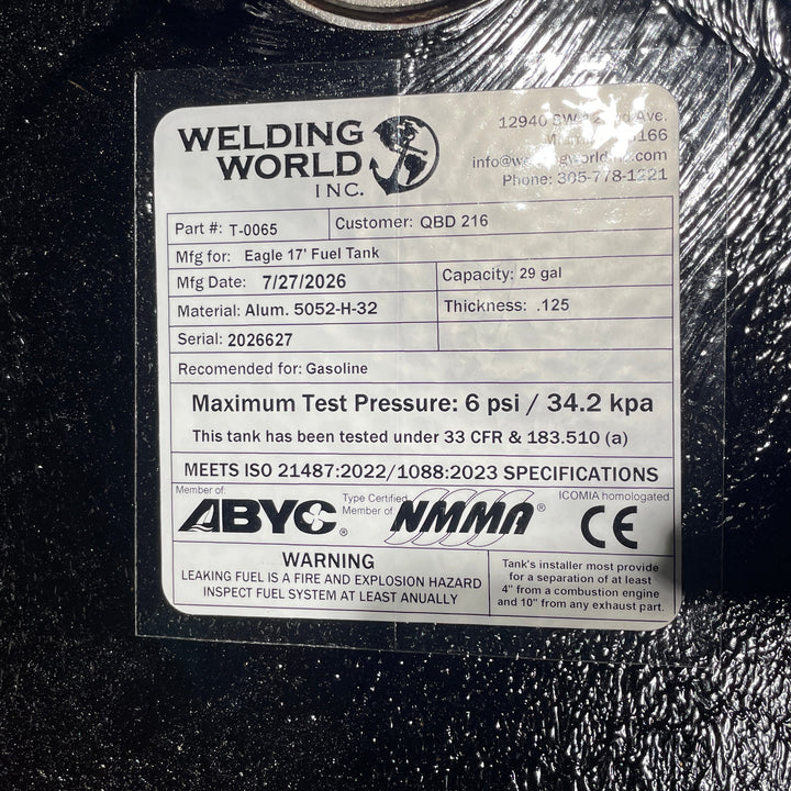 Eagle 17 Fuel Tank 29 gal | 2000 OEM Replacement
