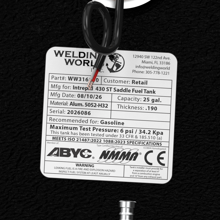 Intrepid 430SY Main Fuel Tank (376 gal) Saddles (25 gal ea.) | OEM Replacement