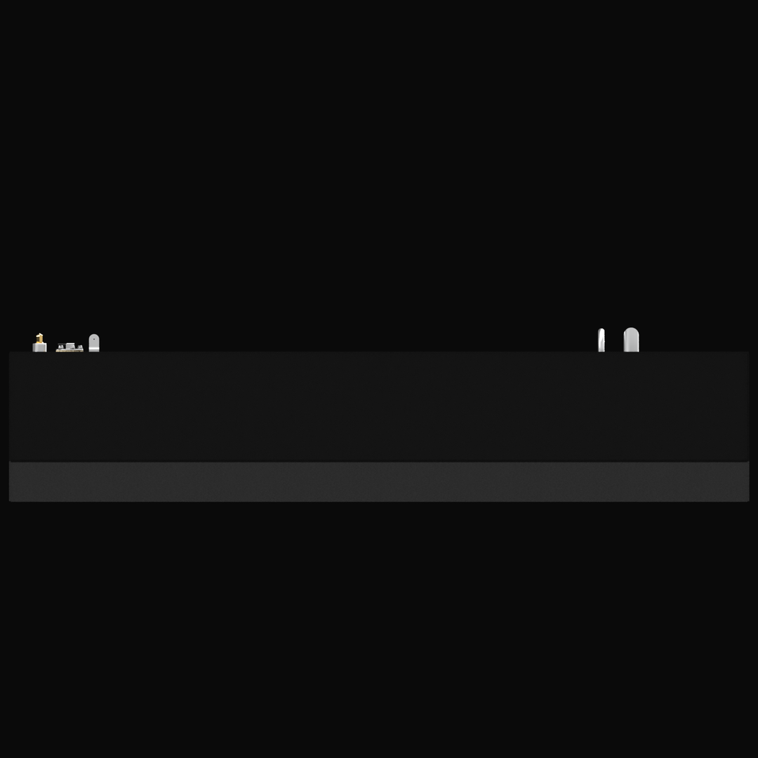 A black rectangular fuel tank with fittings, valves, and pipes on the top surface, labeled for a Mako 230B WA from 1991 with a capacity of 119 gallons