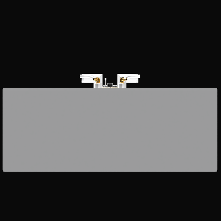 A digital illustration of a rectangular fuel tank with a capacity of 251 gallons, designed for an Ocean Master 29' boat from 1987. The tank is gray, with metal fittings and two outlets on the top, set against a black background