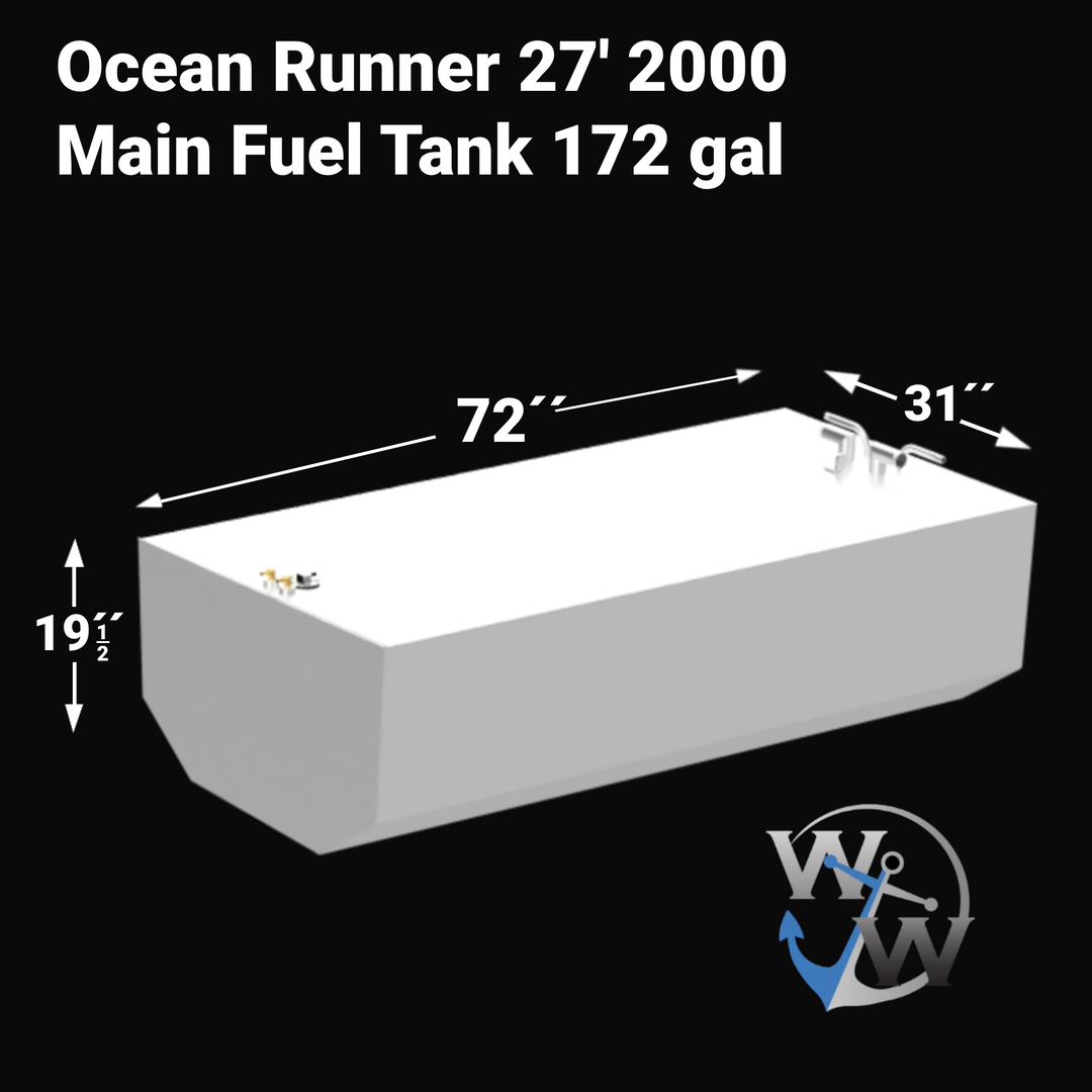 Ocean Runner 27 2000 Main Fuel Tank (172 gal) and Water Tank (40.96 gal)