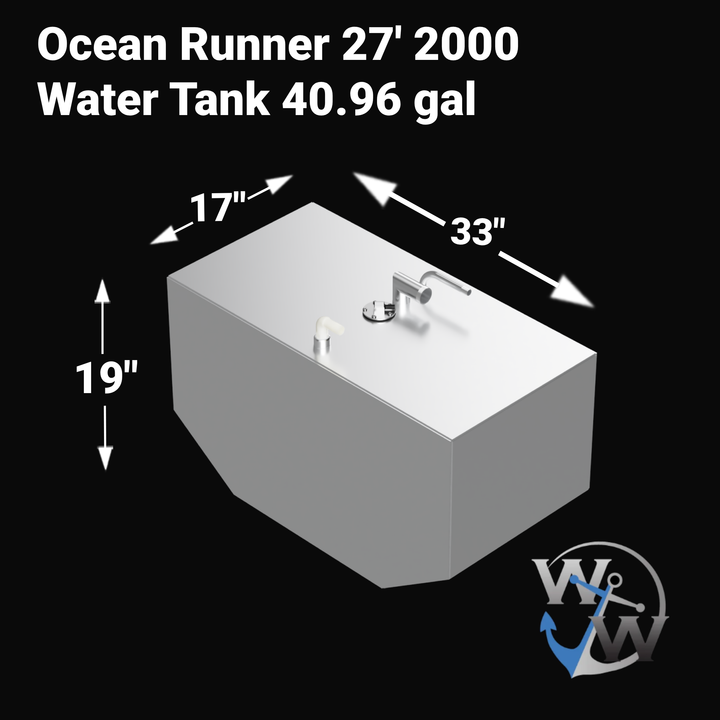 Ocean Runner 27 2000 Main Fuel Tank (172 gal) and Water Tank (40.96 gal)