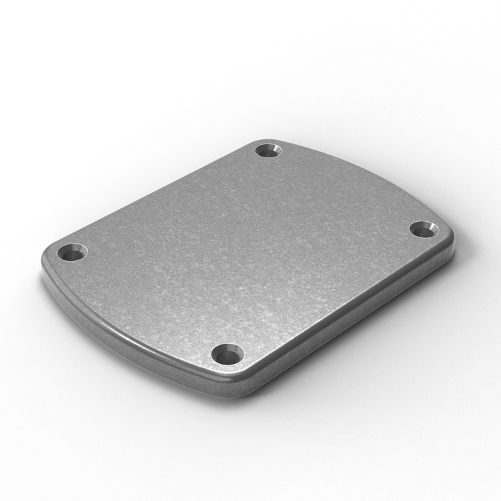 P2C 3/8" Thick 4.5" x 6" Oblong Aluminum Countersunk Pad - ISO View