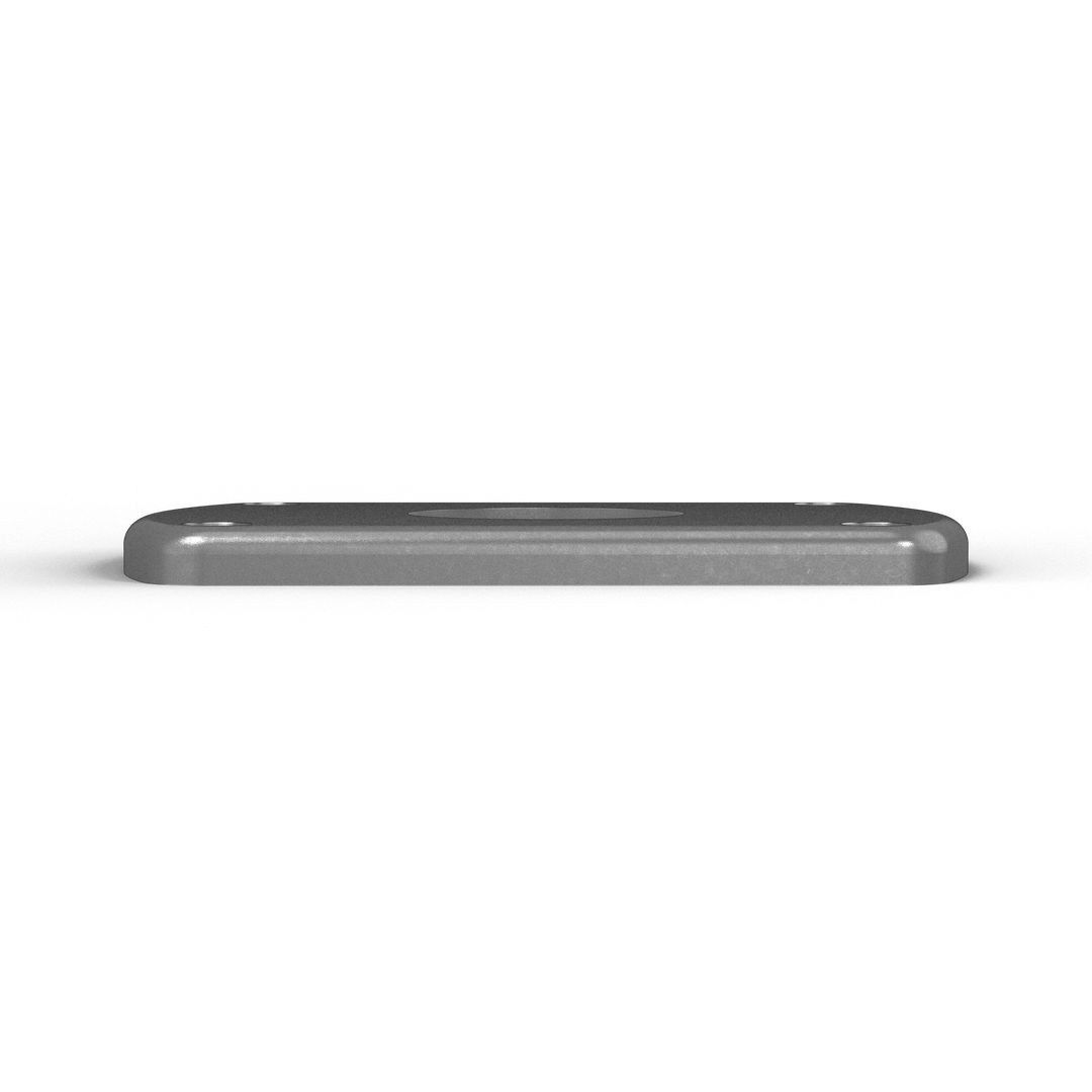 P3C-OMX 3/8" Thick 4.5" x 6" x 2" Oblong Aluminum Countersunk Pad - Top View