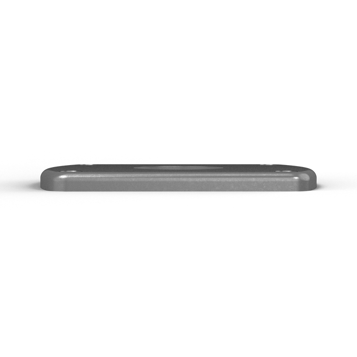 P3C-OMX 3/8" Thick 4.5" x 6" x 2" Oblong Aluminum Countersunk Pad - Top View
