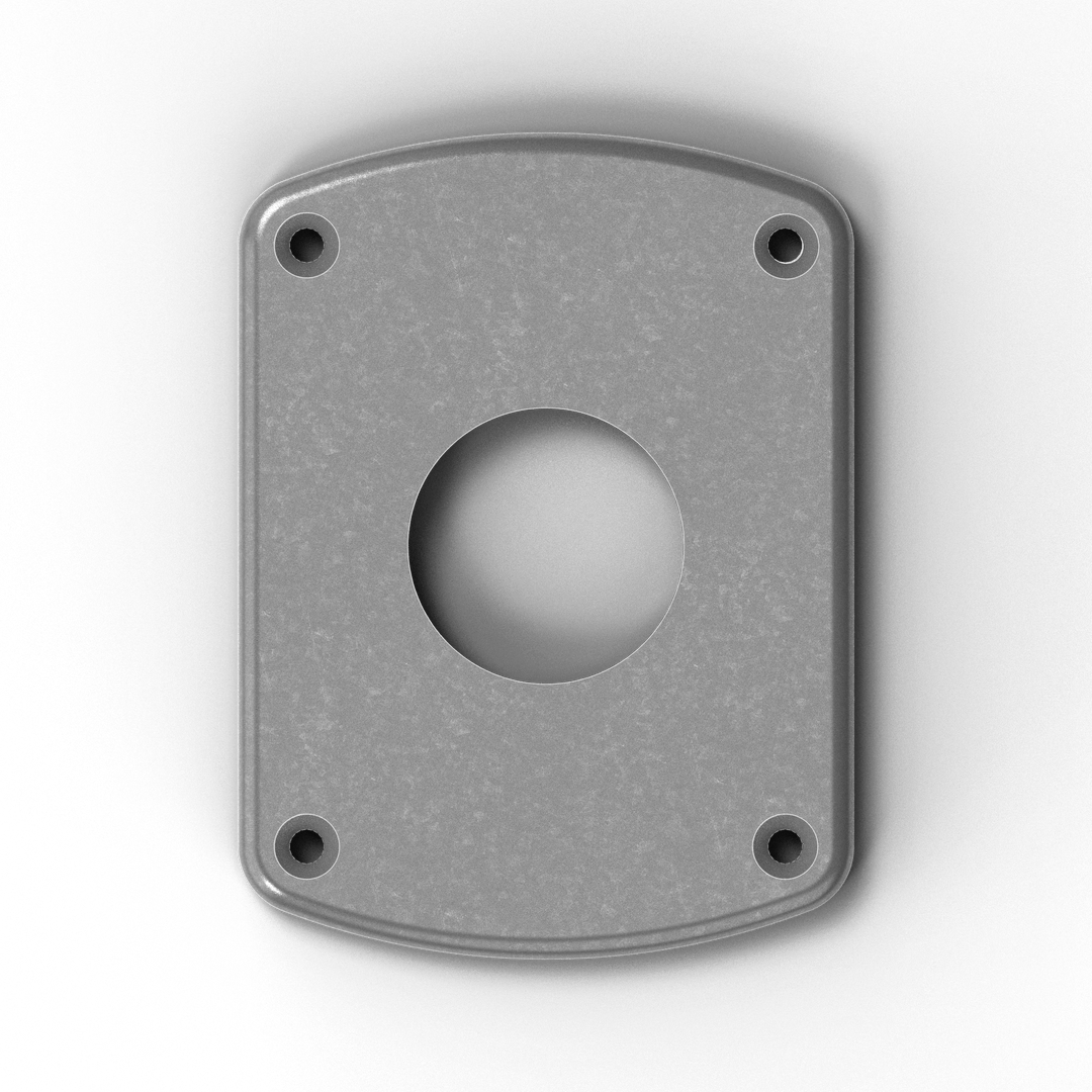 P3C-OMX 3/8" Thick 4.5" x 6" x 2" Oblong Aluminum Countersunk Pad - Side Profile