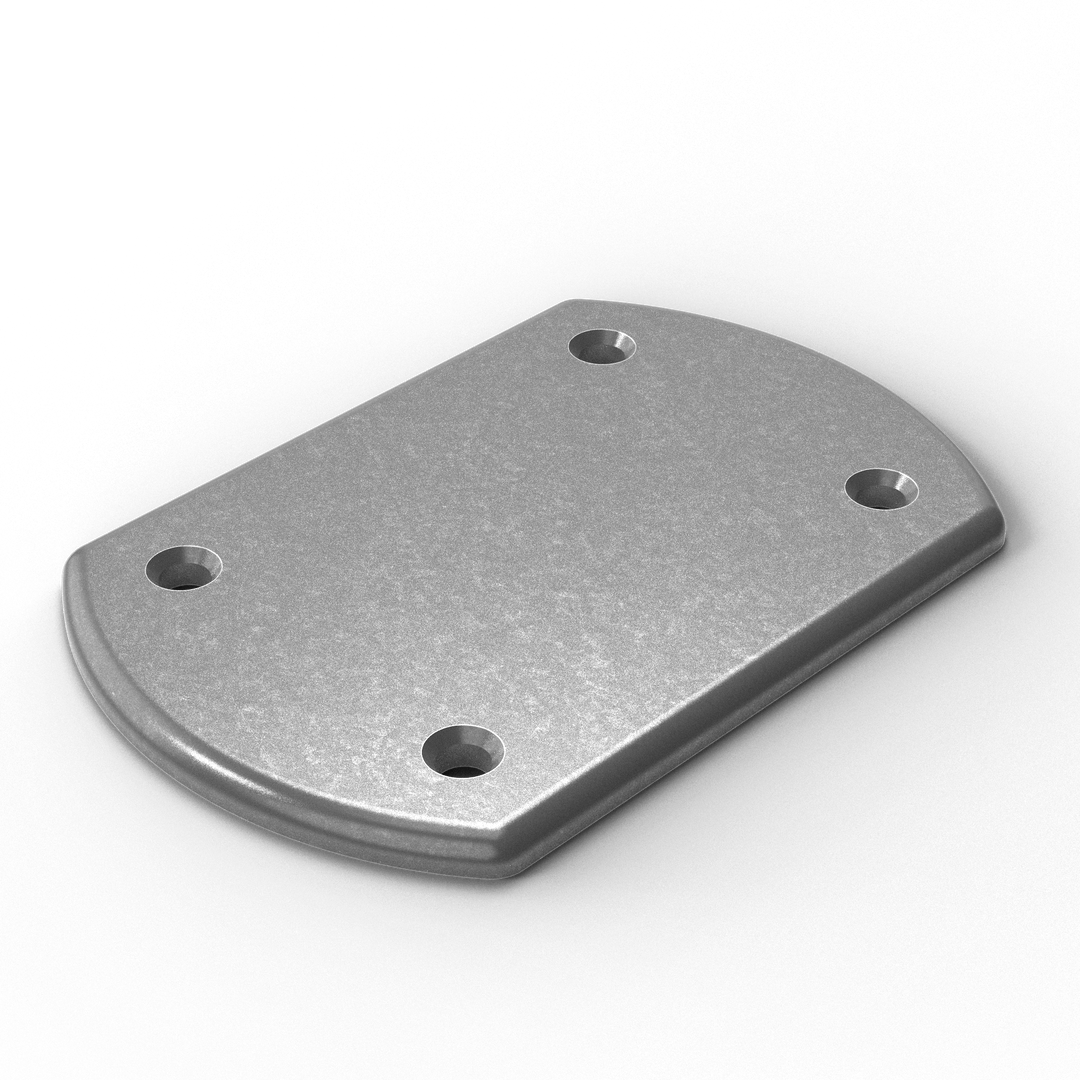 P4-A 1/4" Thick 4" x 6" Oblong Aluminum Countersunk Pad - ISO View