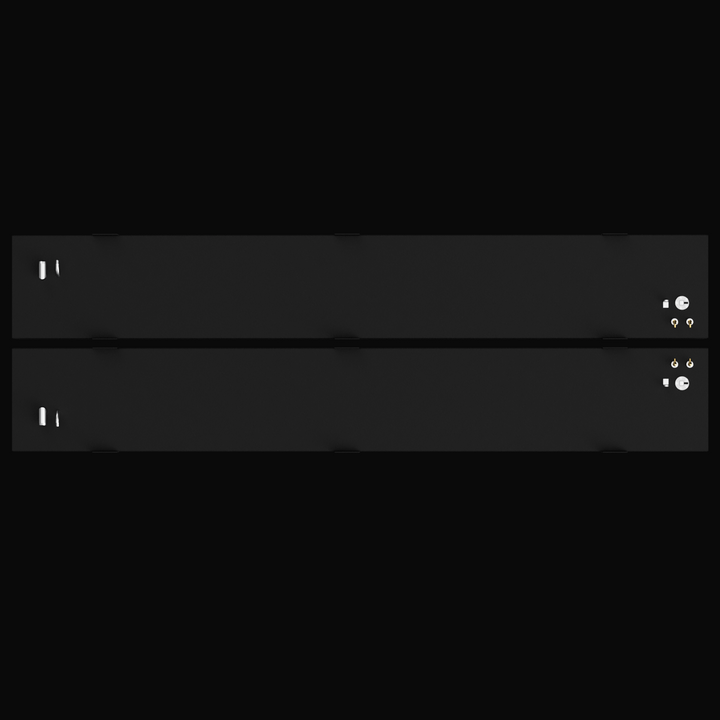 A 3D isometric rendering of a silver aluminum marine fuel tank. The view highlights the "coffin-style" shape with a tapered bottom hull. On the top surface, a cluster of fittings—including a circular sending unit and brass pickup elbows—is located at the front-left corner, while a silver fill neck is positioned at the far rear-right corner. Three rectangular mounting tabs are welded vertically along the side wall facing the viewer.