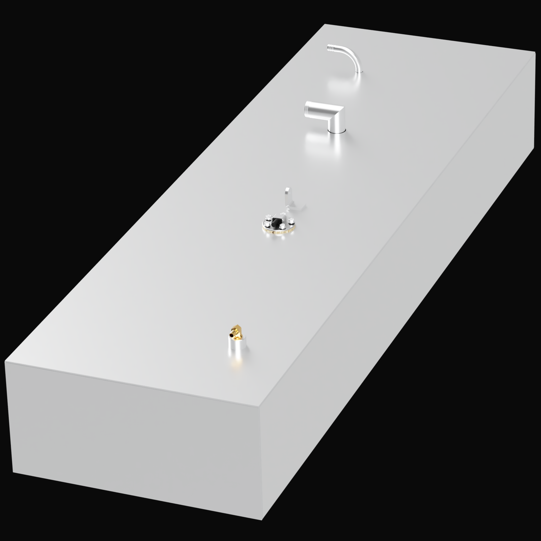 A rectangular, metallic fuel tank labeled for a Seacraft 20 from 1989, with a capacity of 60 gallons. The tank features various fittings, including a pipe and valve on the top surface, set against a black background