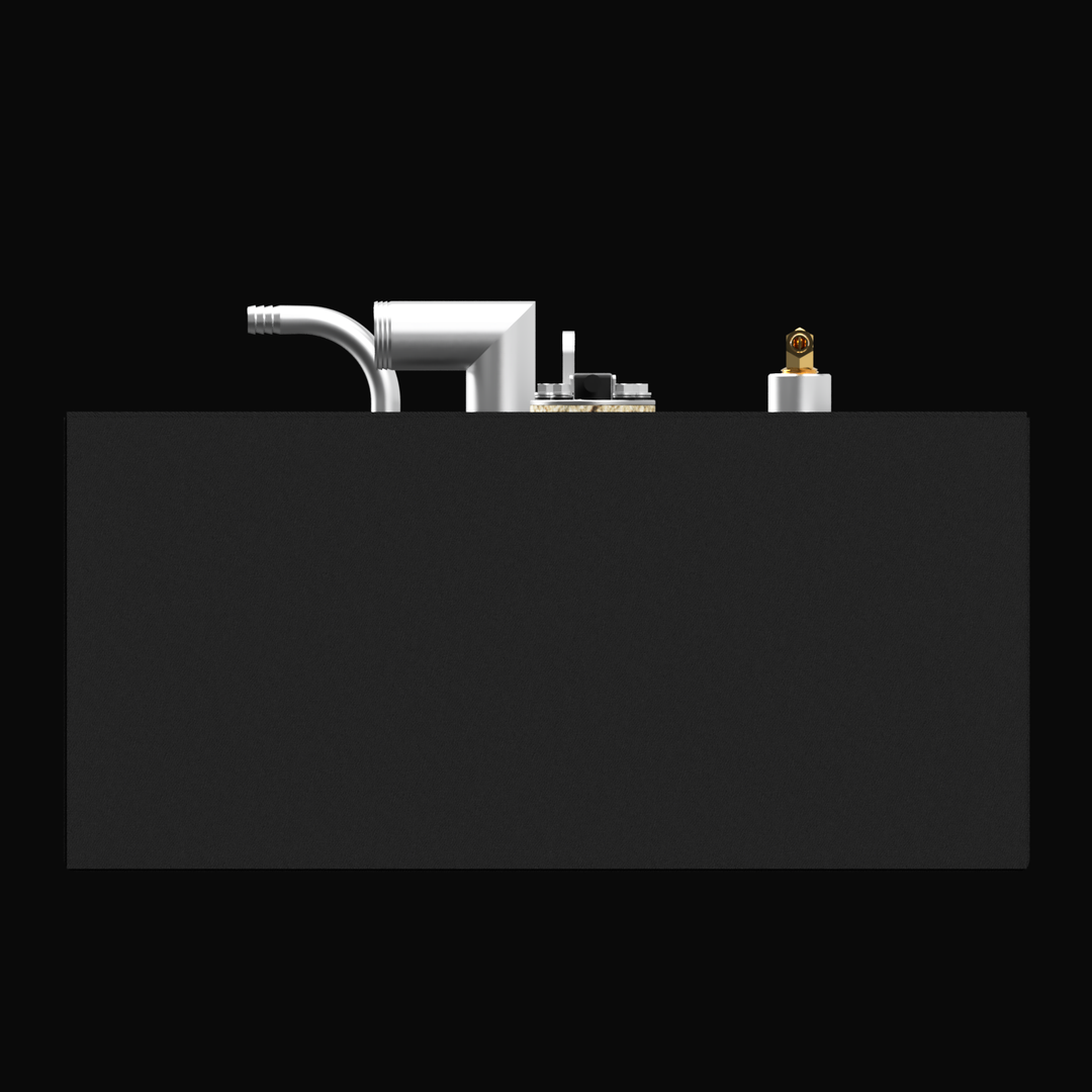 A rectangular fuel tank labeled for a Seacraft 20 from 1989, with a capacity of 60 gallons. The tank is gray with various fittings and pipes on the top, set against a black background