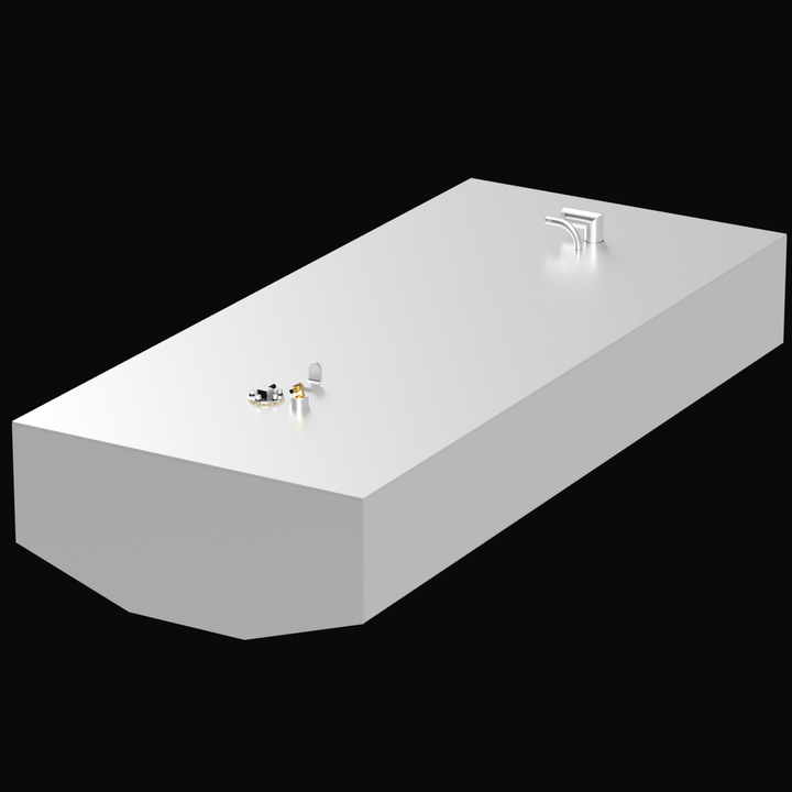 Intended for a 99-gallon fuel tank designed for a Sea Hunter Ultra 23' boat. These tanks are typically constructed from marine-grade aluminum (e.g., .190 or .250 inch Alcoa® 5052 H32 Series), possibly epoxy-coated for enhanced durability, and would be equipped with standard fittings for fuel fill, vent, engine feed, and fuel level sending unit. (Note: The image provided for this item was entirely black and did not display any visual details of the fuel tank.