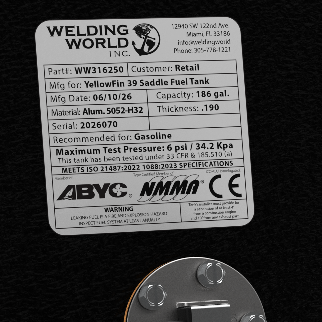Yellowfin 39 (3-tank combo) Fuel Tank | OEM Replacement