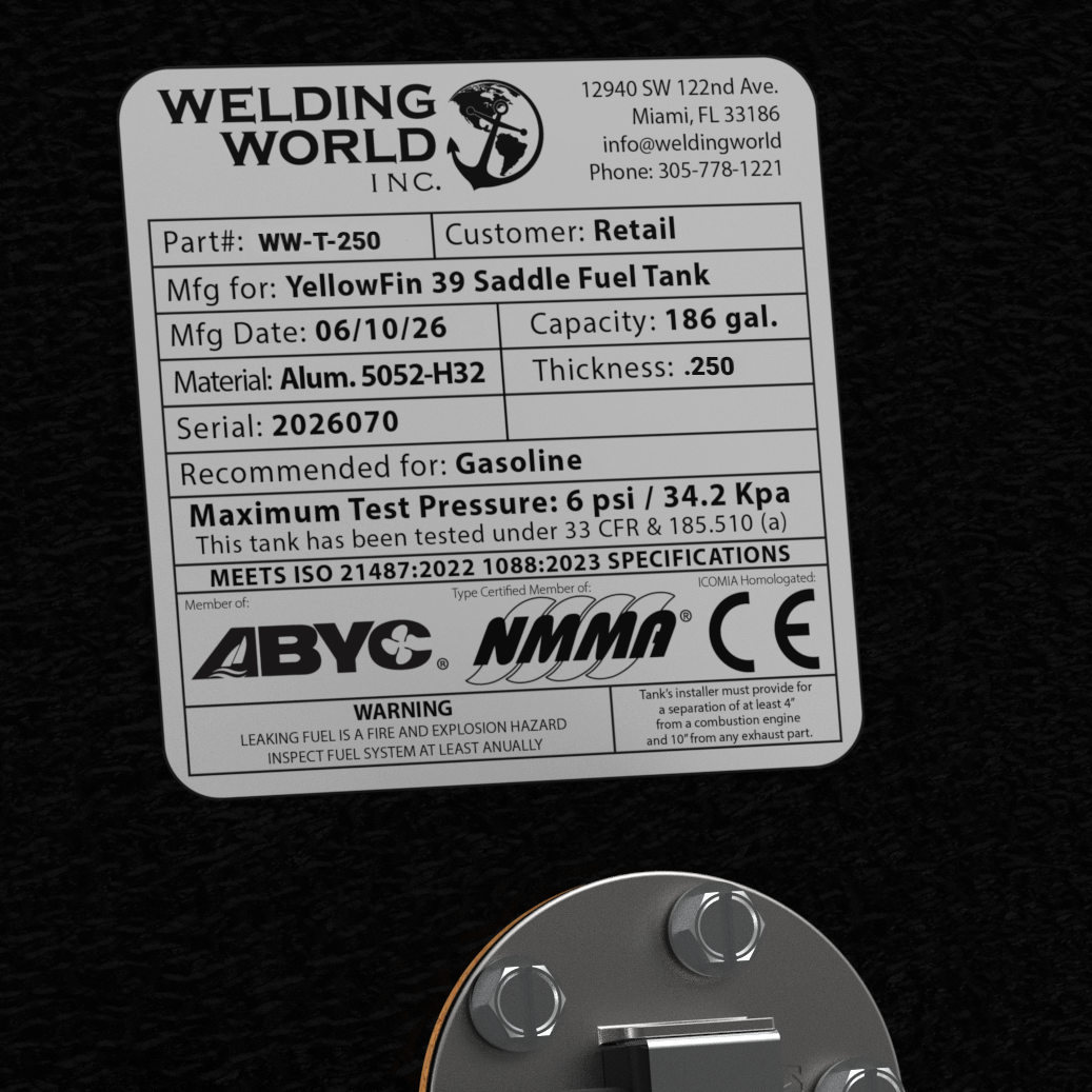 Yellowfin 39 (3-tank combo) Fuel Tank | OEM Replacement
