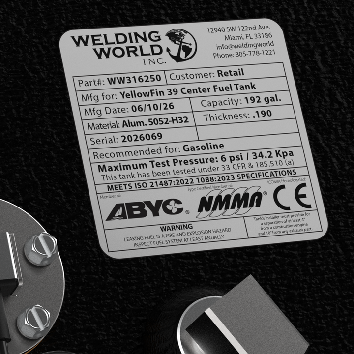 Yellowfin 39 (3-tank combo) Fuel Tank | OEM Replacement