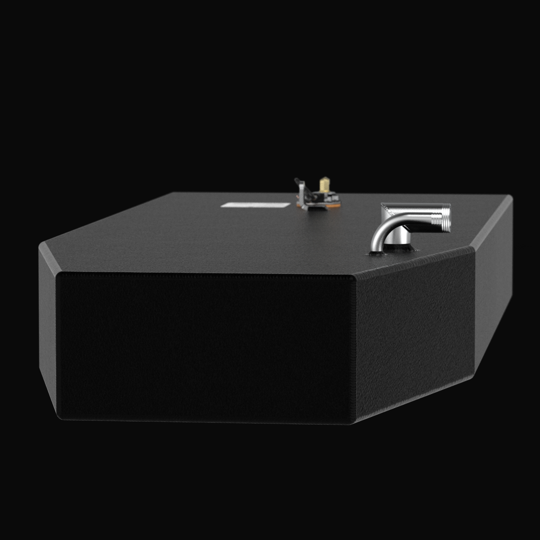 Isometric 3D rendering of a 33-gallon Angler 17 OEM replacement fuel tank, showing the full exterior assembly with coal-tar epoxy coating, and pre-installed fuel sender and hardware.