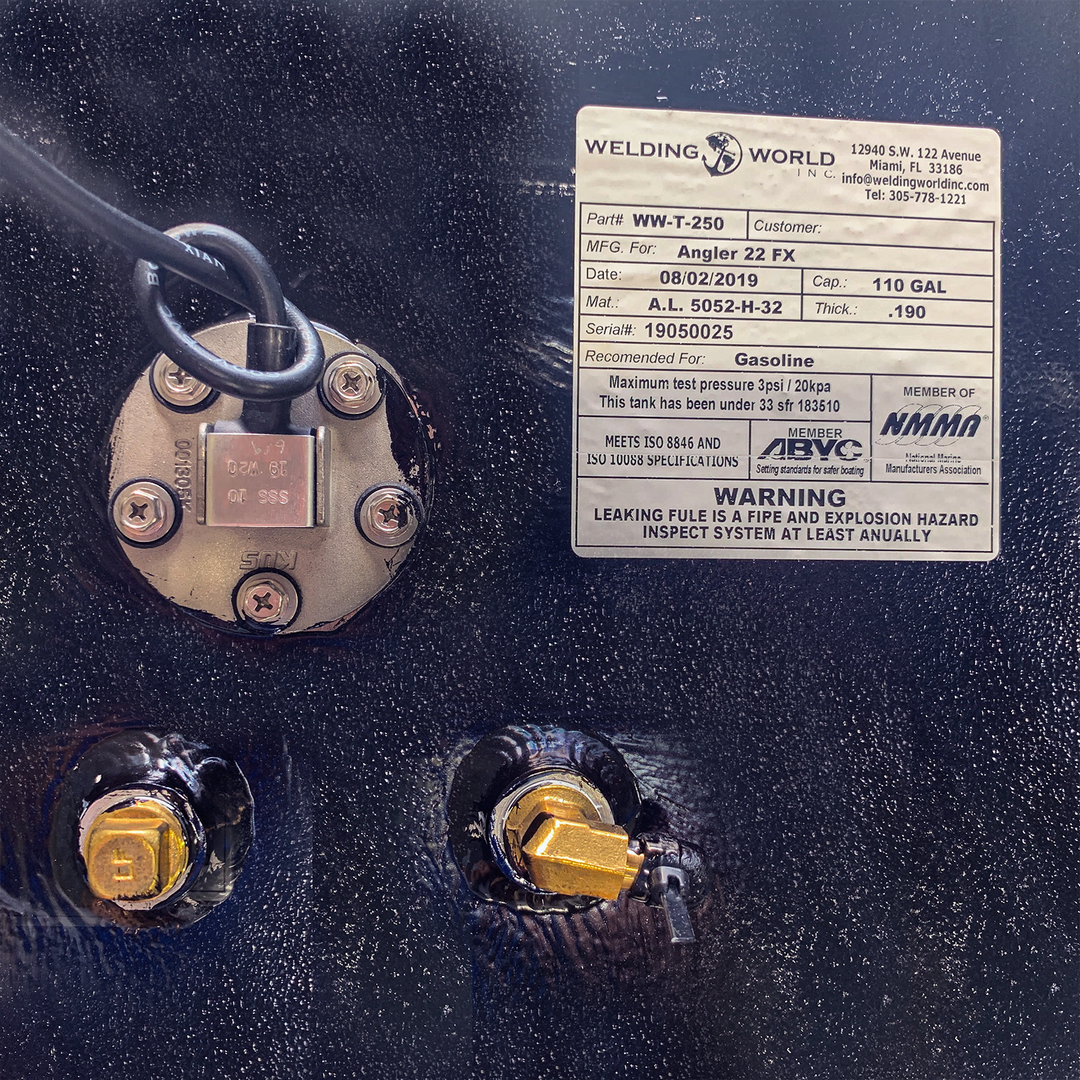 Angler 22 FX  - 110 gal. OEM replacement belly fuel tank - Welding World, Inc.