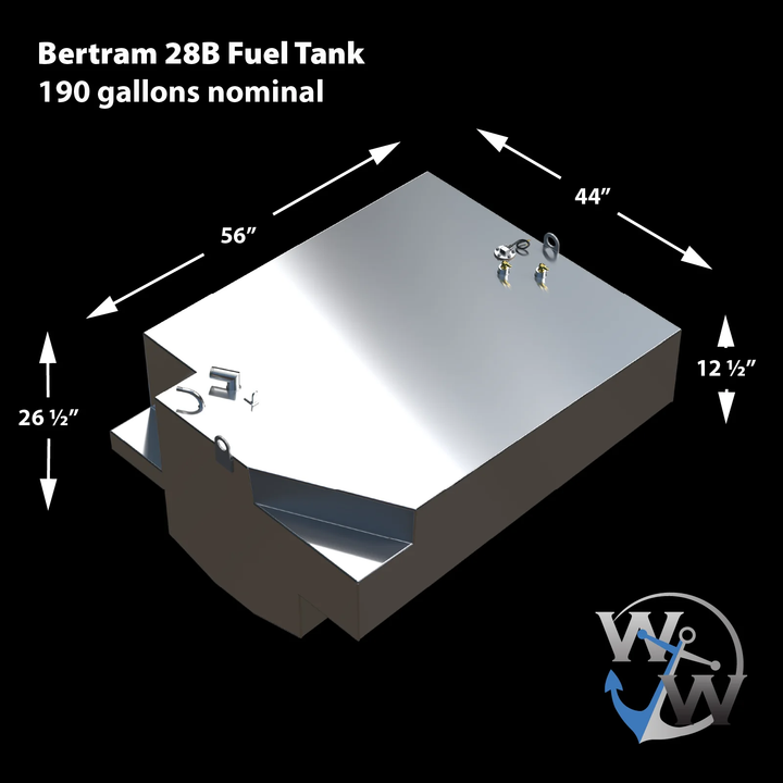 Bertram 28B Fuel Tank (190 gal. nom.) | OEM Replacement - Welding World, Inc.