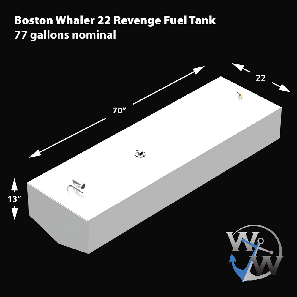 Boston Whaler Guardian 25' fuel tank with 159-gallon capacity, built for reliable marine fuel storage